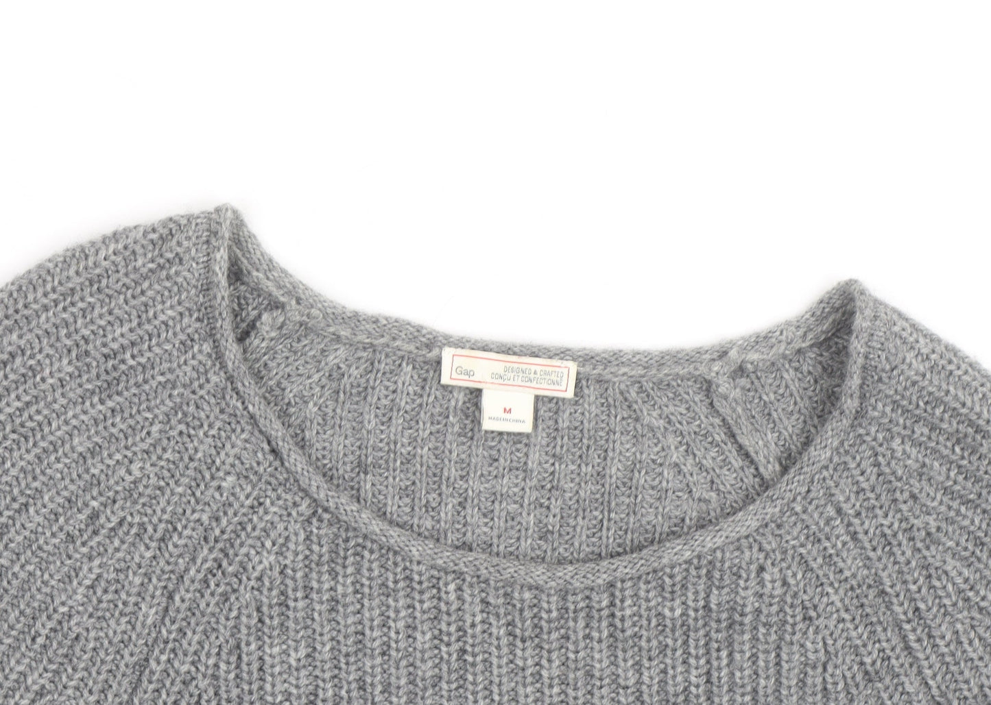 Gap Mens Grey Wool Blend Chunky Knit Crew Neck Jumper M