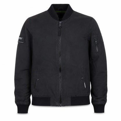 Superdry Men's Black Small Bomber Jacket Classic Stand-Up Collar