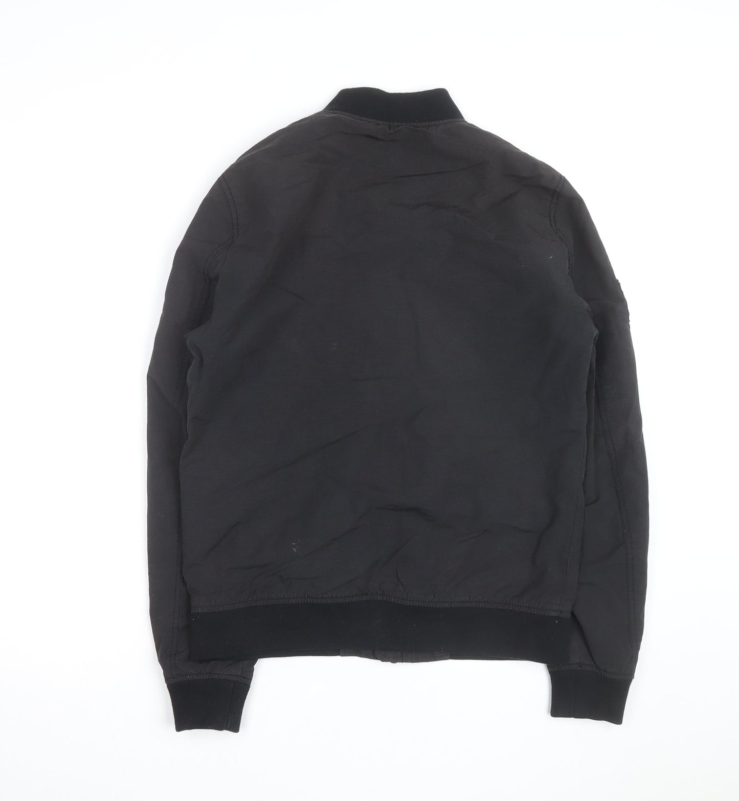 Superdry Men's Black Small Bomber Jacket Classic Stand-Up Collar