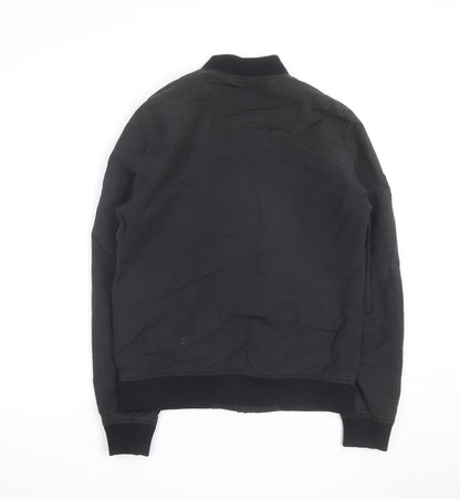 Superdry Men's Black Small Bomber Jacket Classic Stand-Up Collar