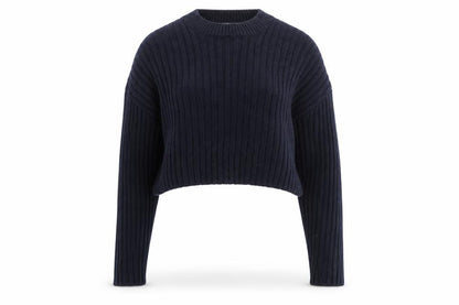 Zara Women's Black Chunky Knit Crew Neck Jumper Size S