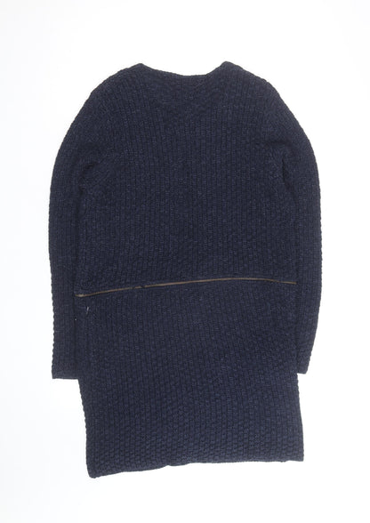 Maison de Nîmes Women's Blue Knit Cardigan Size 8 Zip Detail