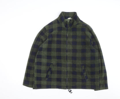 Cotton Traders Men's Green Check Fleece Full Zip Jacket XL