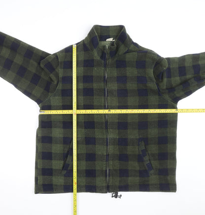 Cotton Traders Men's Green Check Fleece Full Zip Jacket XL