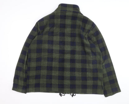 Cotton Traders Men's Green Check Fleece Full Zip Jacket XL