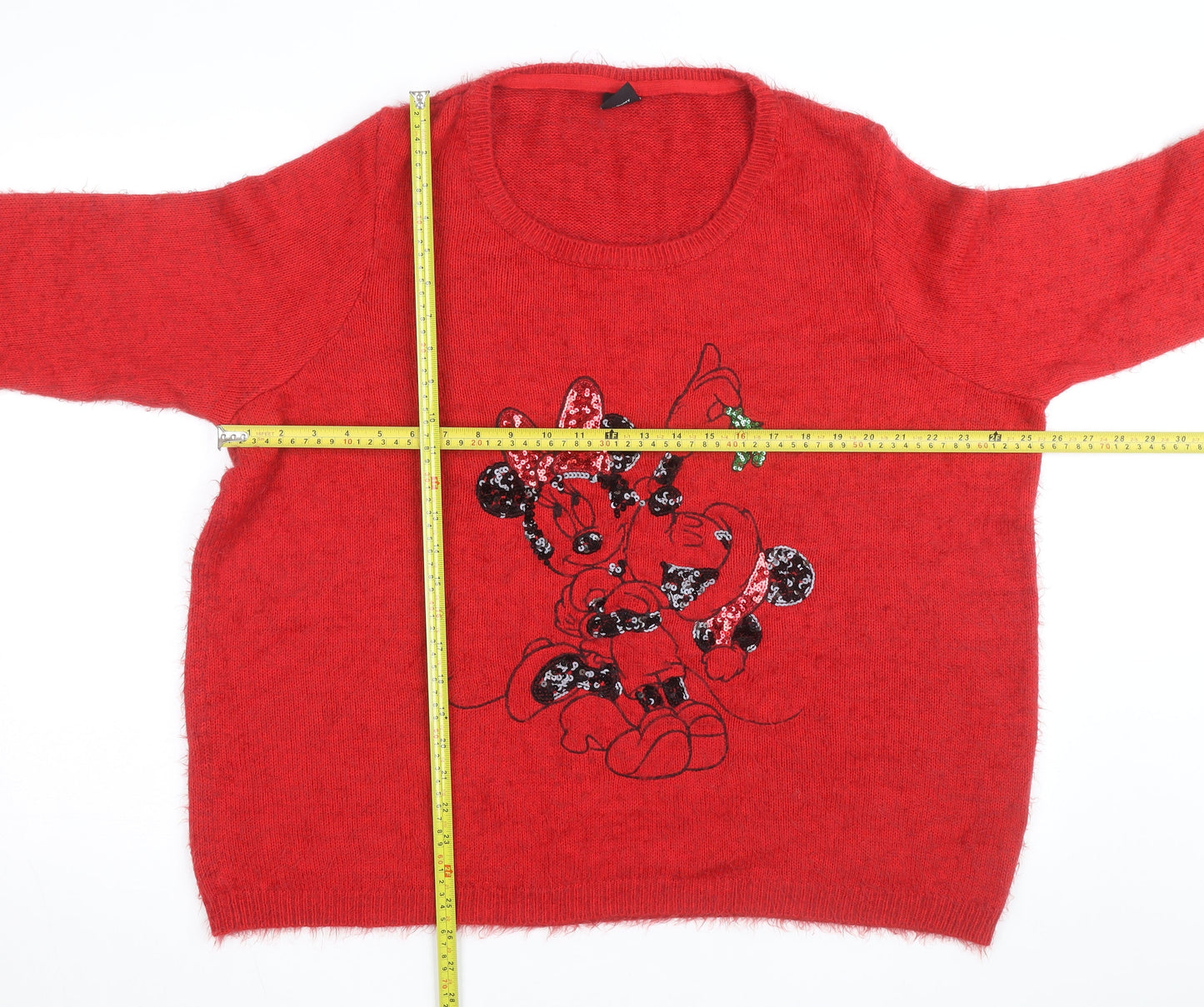 Disney x George Women’s Red Minnie Mouse Christmas Jumper Size 24