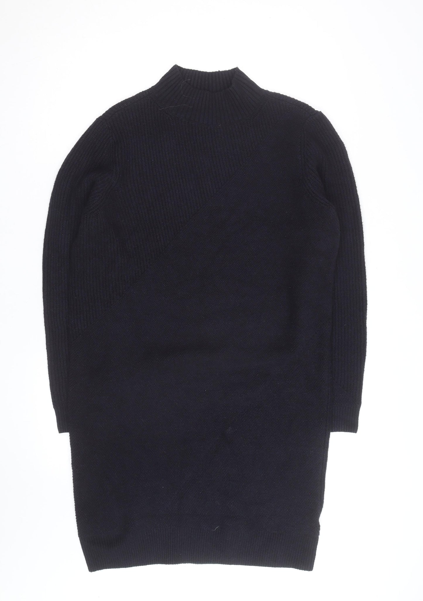 Marks and Spencer Men's Black Wool Blend Mock Neck Jumper M