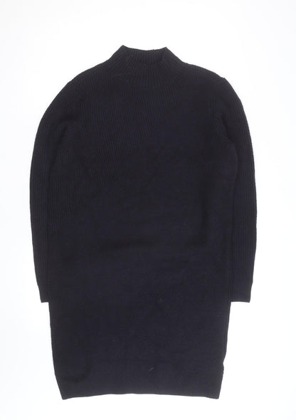 Marks and Spencer Men's Black Wool Blend Mock Neck Jumper M