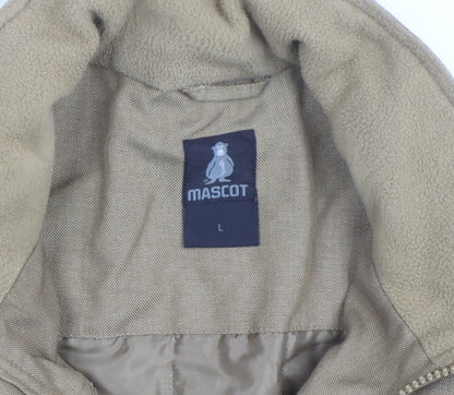Mascot Men's Beige L Bomber Jacket Cotton Blend Full Zip Workwear