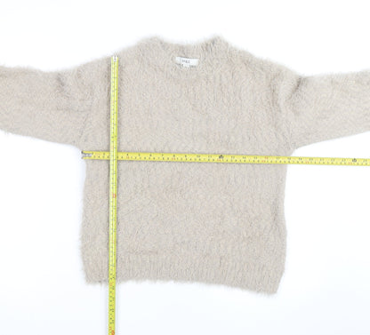 Marks and Spencer Men’s Beige Fluffy Knit Crew Neck Jumper Size S