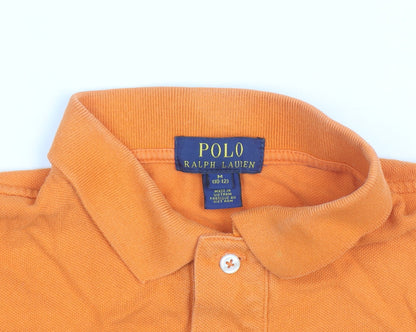 Polo Ralph Lauren Boys Orange Short Sleeve Cotton Polo Shirt M (10-12)