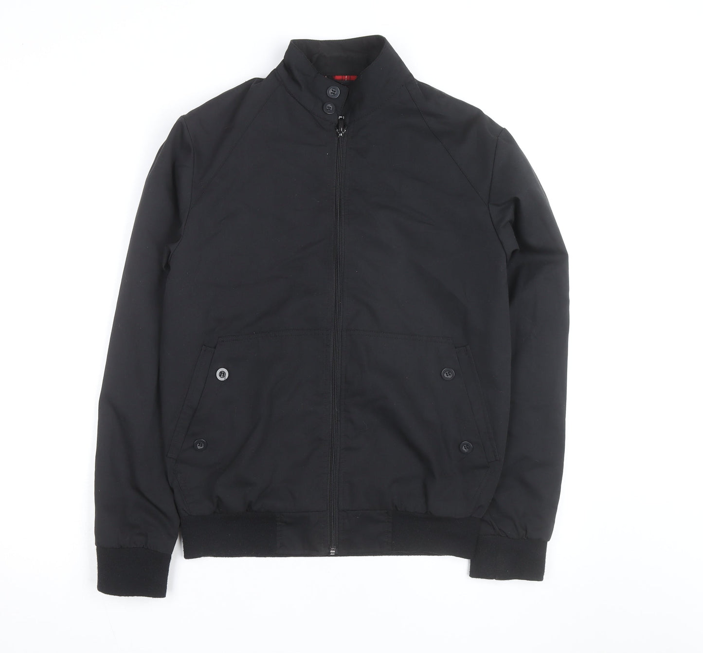 Burton Menswear London Men's Black Bomber Jacket Size S Cotton Blend