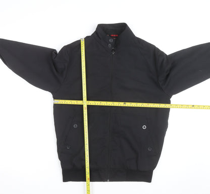 Burton Menswear London Men's Black Bomber Jacket Size S Cotton Blend