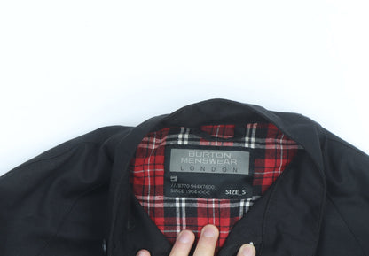 Burton Menswear London Men's Black Bomber Jacket Size S Cotton Blend