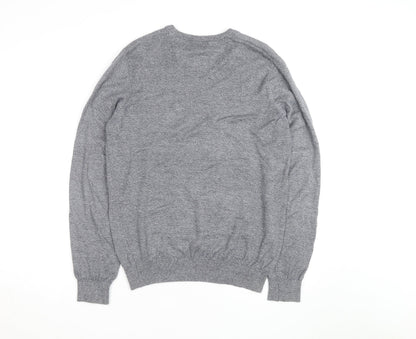 Lacoste Men's Grey Cotton Crew Neck Jumper Size S