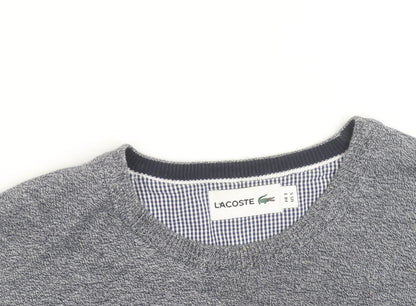 Lacoste Men's Grey Cotton Crew Neck Jumper Size S