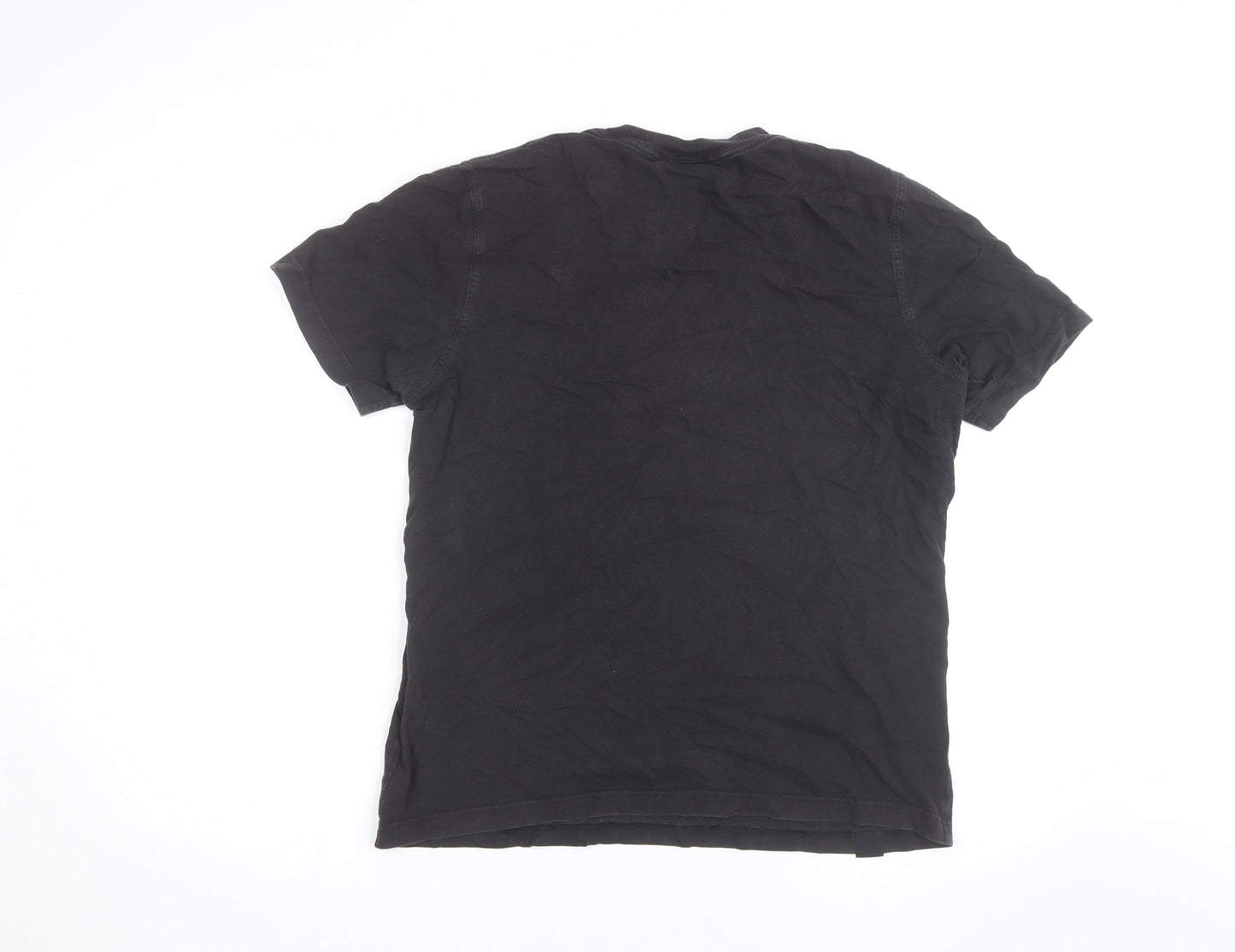 Adidas Mens Black Crew Neck Short Sleeve Cotton T-Shirt Size M