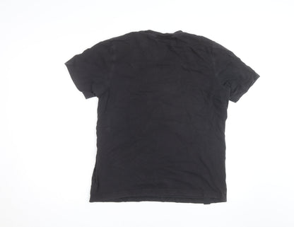 Adidas Mens Black Crew Neck Short Sleeve Cotton T-Shirt Size M