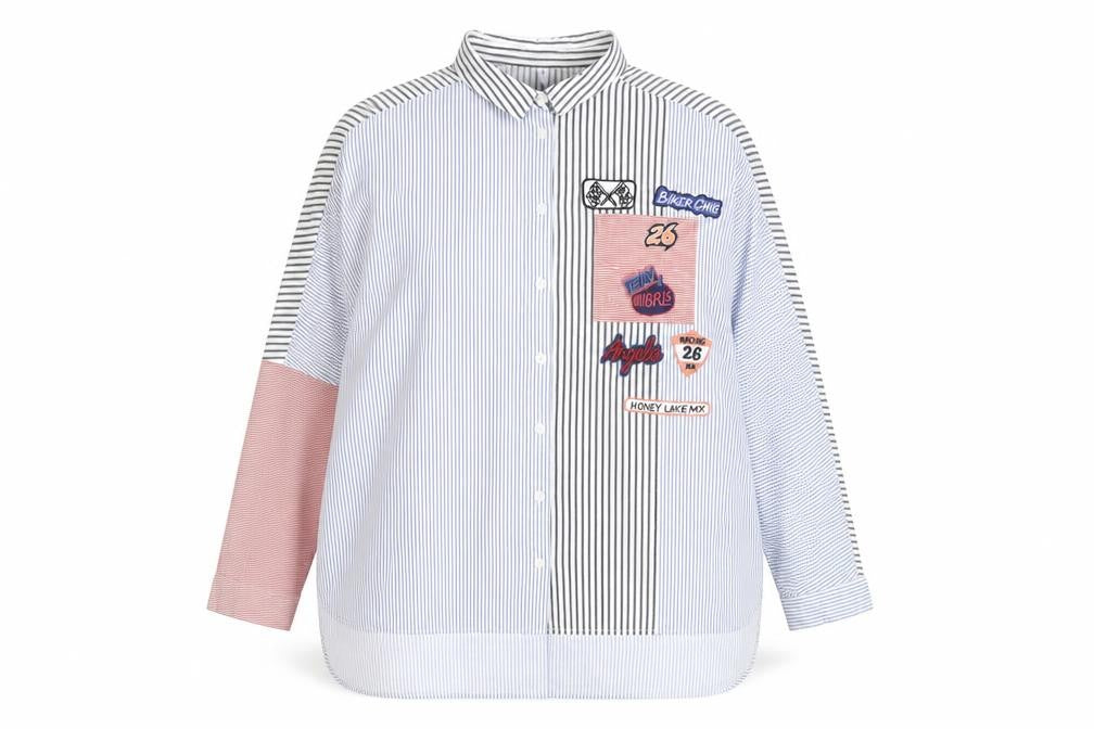 By Henry Holland Women's Multicoloured Striped Button-Up Shirt Size 18