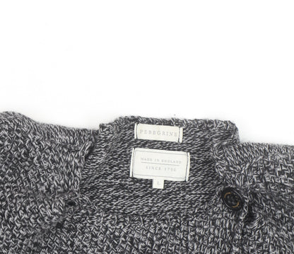 Peregrine Women Grey Wool Cardigan L Long Sleeve Knitted Sweater
