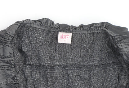 Libra Women’s Grey Ruffle Long Sleeve Blouse Size 14