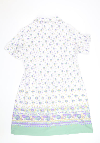 C&A Women’s White Floral Collared Shirt Dress Size 24