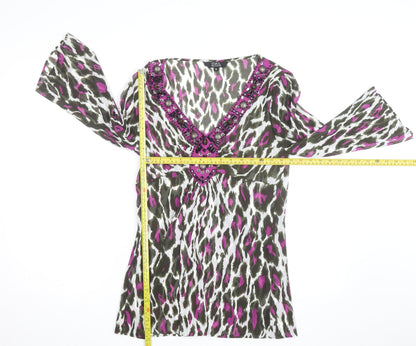 STAR by Julien Macdonald Womens Multicoloured Beaded Tunic Blouse Size 10