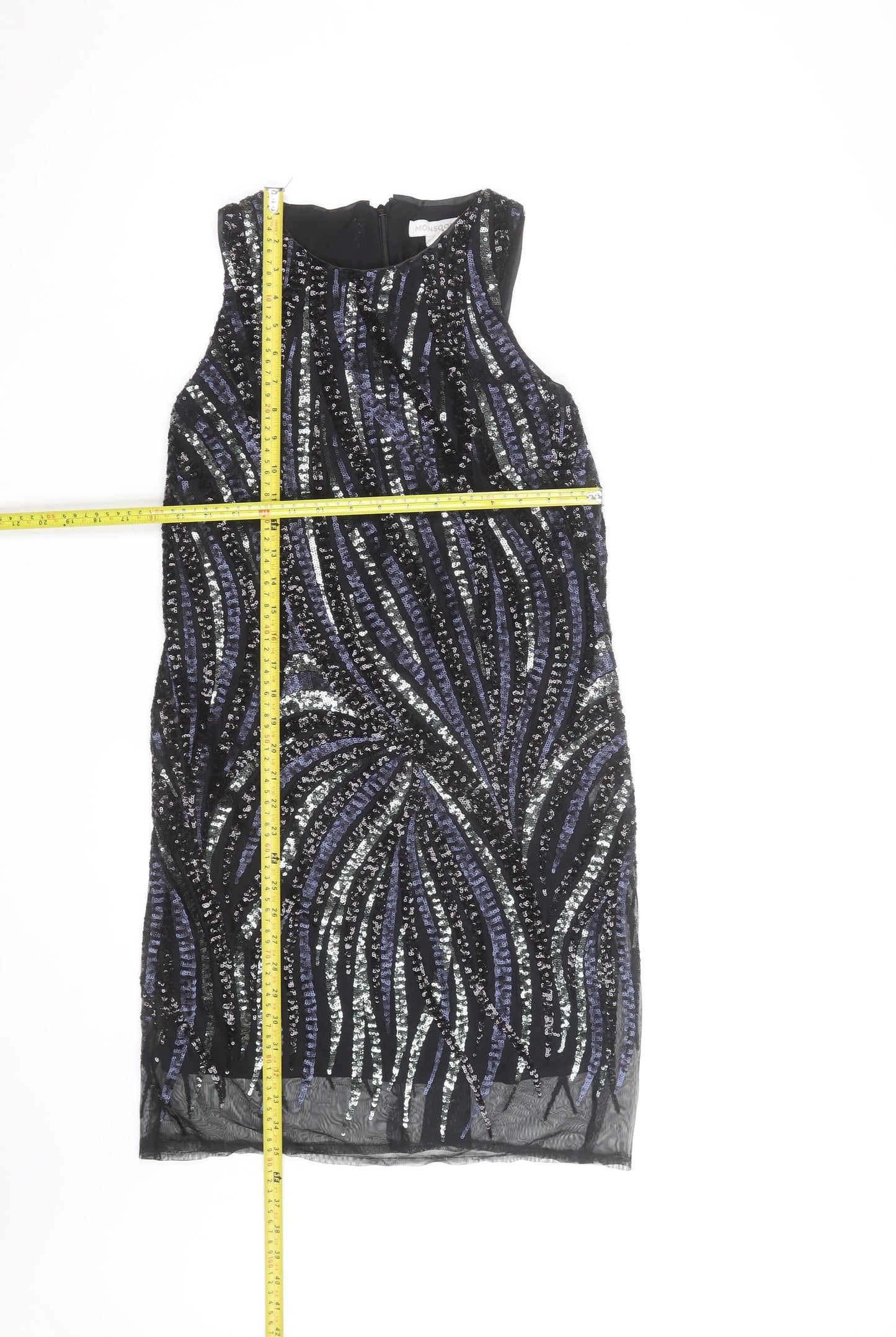 Monsoon Women’s Black Sequin Shift Party Dress Size 8