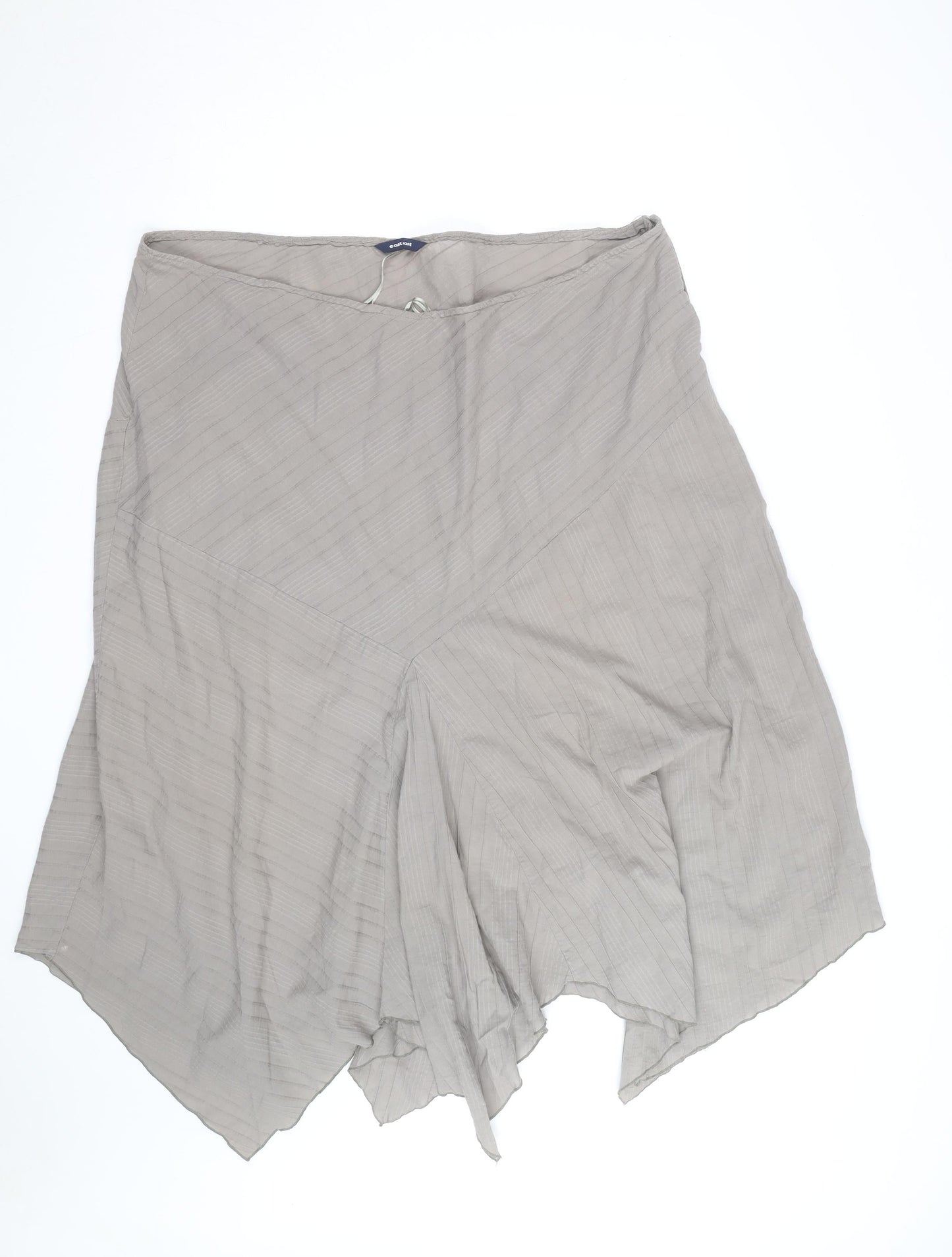 East Coast Women Beige Asymmetric Midi Skirt Size 26 Cotton