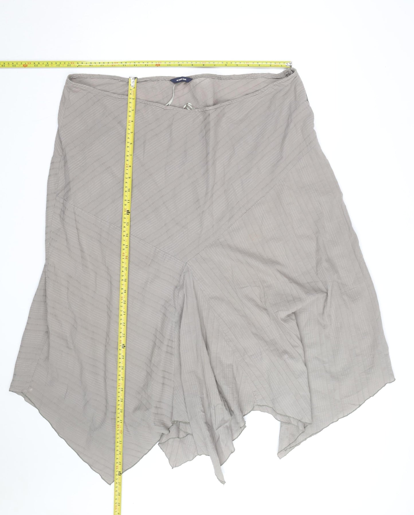 East Coast Women Beige Asymmetric Midi Skirt Size 26 Cotton