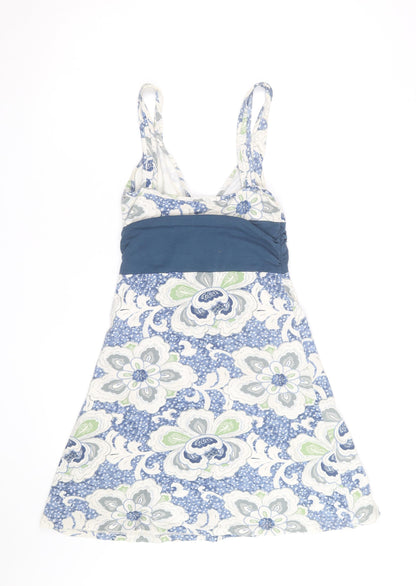 Patagonia Women Blue Floral A-Line Knee Length Cotton Dress S