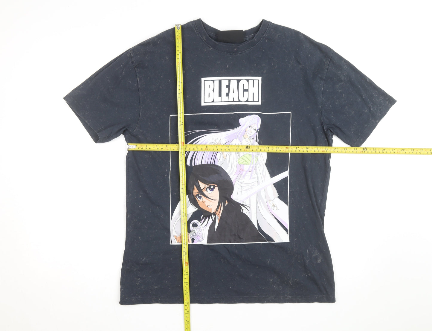 Bleach Anime Unisex Adults Black Crew Neck Cotton Short Sleeve T-Shirt Size S