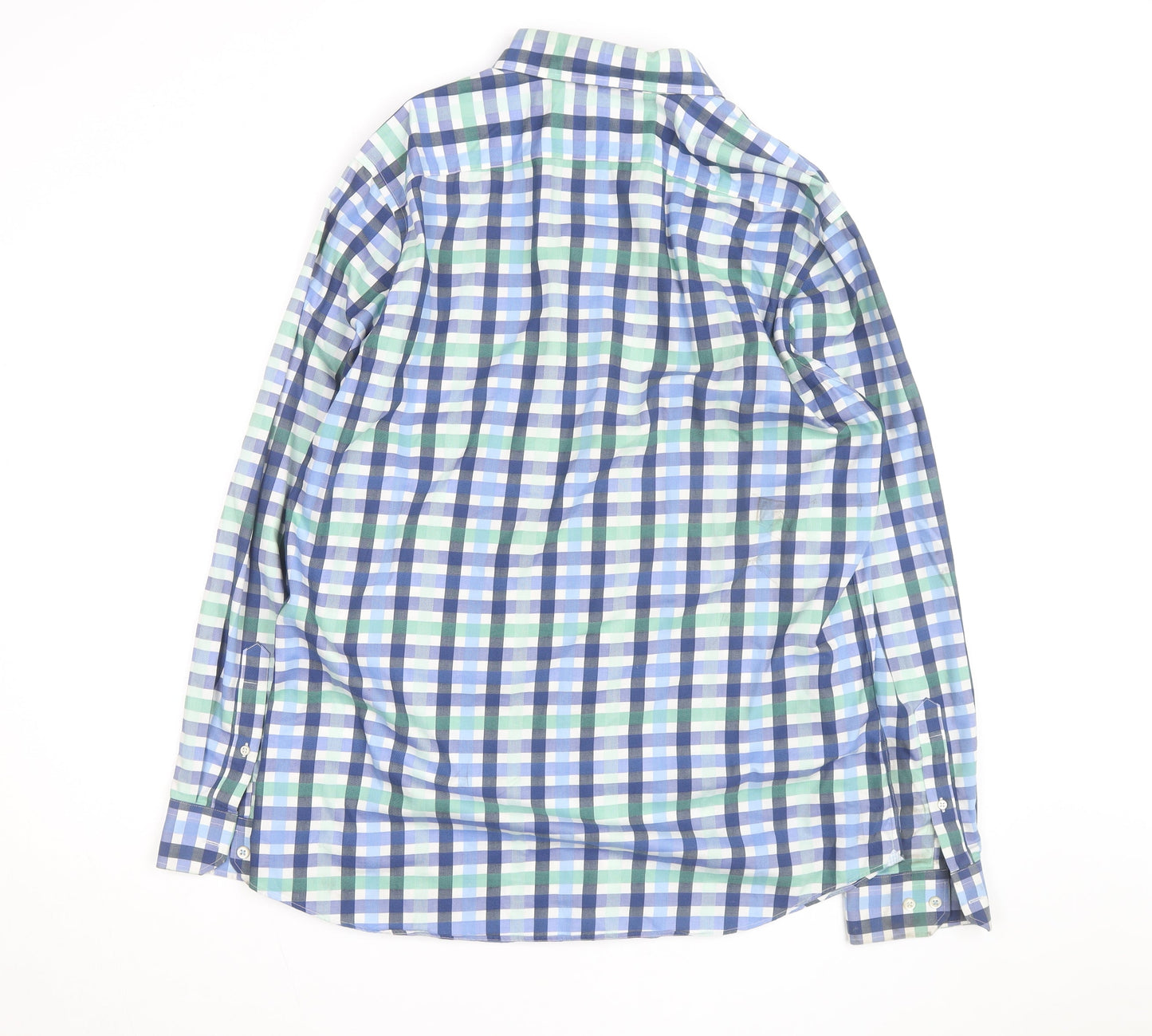 Banana Republic Men's Blue Check Grant Fit XL Button-Up Shirt