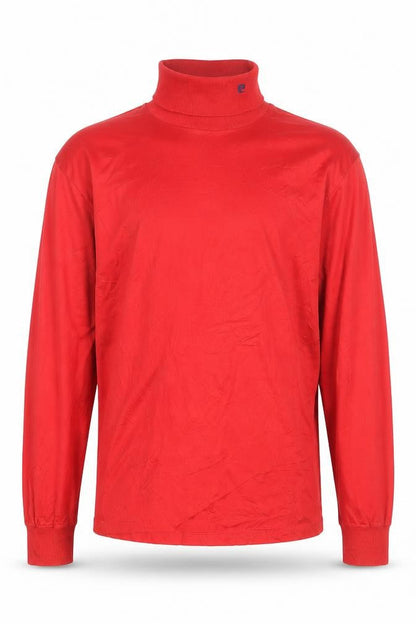 Pierre Cardin Men's Red Cotton Roll Neck Long Sleeve Top Size L