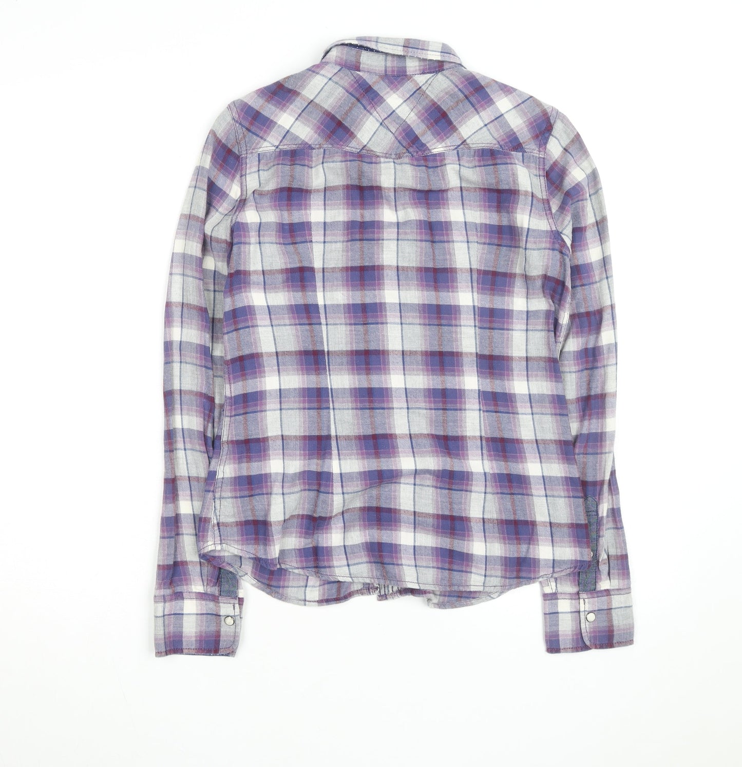 Hilfiger Denim Men's Purple Plaid Flannel Shirt Size S Regular Fit
