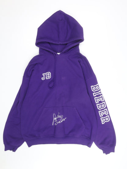 Gildan Men’s Purple Justin Bieber Music Pullover Hoodie L