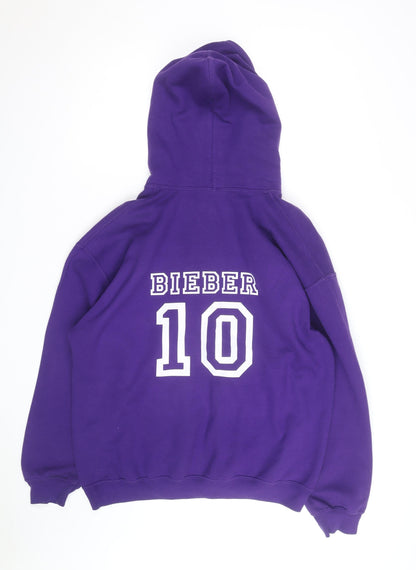 Gildan Men’s Purple Justin Bieber Music Pullover Hoodie L