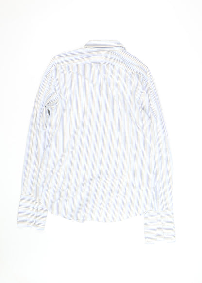 Jeff Banks Men’s Blue Striped Tailored Fit Long Sleeve Shirt 16in