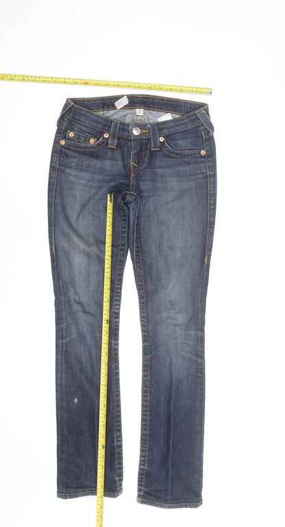 True Religion Women Blue Size 25 Straight Stretch Denim Jeans