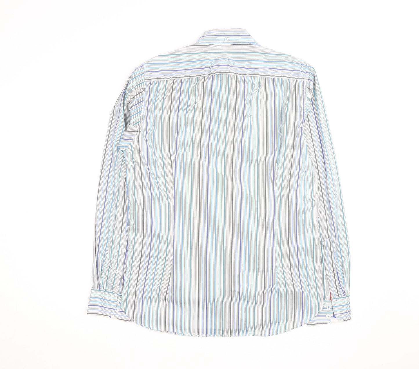 Ted Baker Men's Multicoloured Striped Long Sleeve Button-Up Shirt M