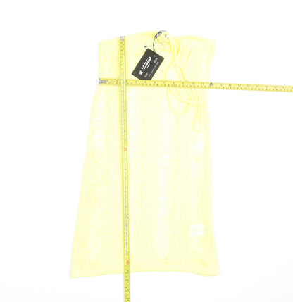 Jaded London Women's Yellow Knit Strapless Mini Bodycon Dress S