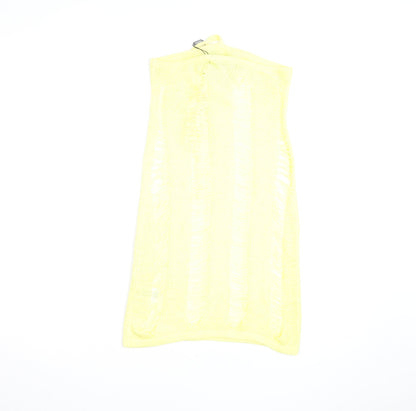 Jaded London Women's Yellow Knit Strapless Mini Bodycon Dress S