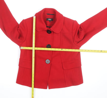 Marks and Spencer Women Red Size 12 Short Blazer Jacket
