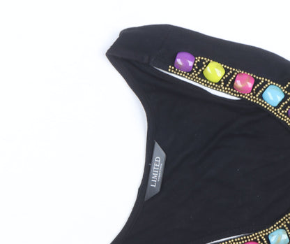 Marks and Spencer Limited Collection Women’s Black Beaded Bubble Hem Dress Size 12