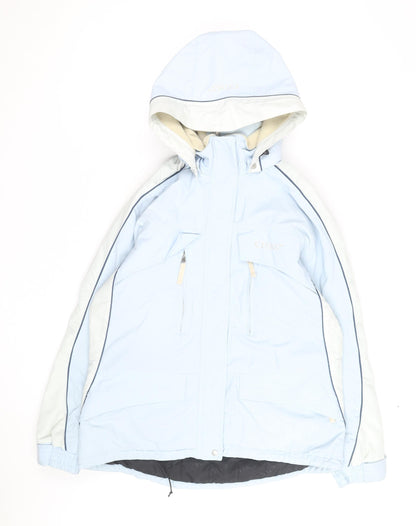 Cross Sportswear Women's Blue Ski Jacket Size 10 Hooded Waterproof