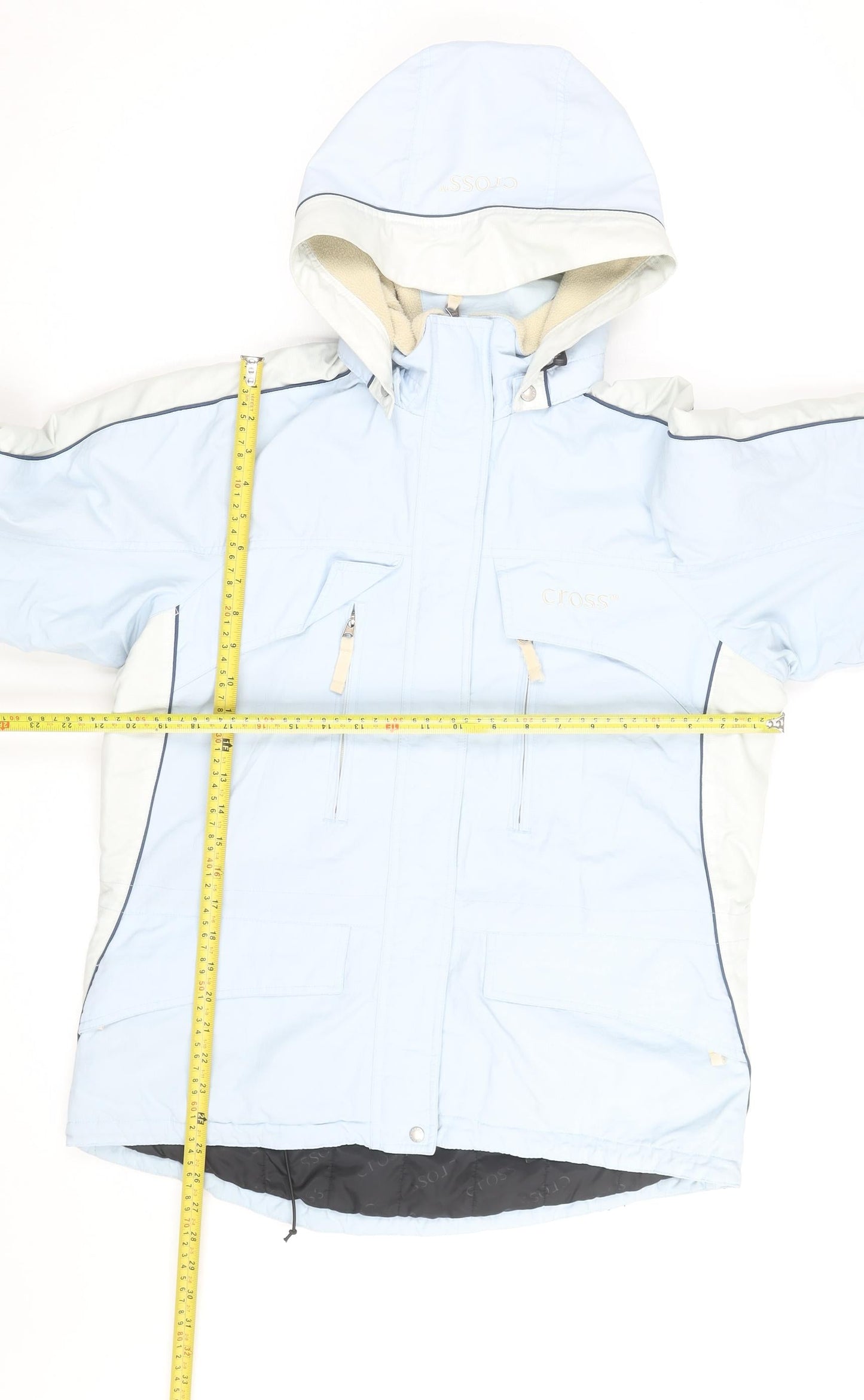 Cross Sportswear Women's Blue Ski Jacket Size 10 Hooded Waterproof