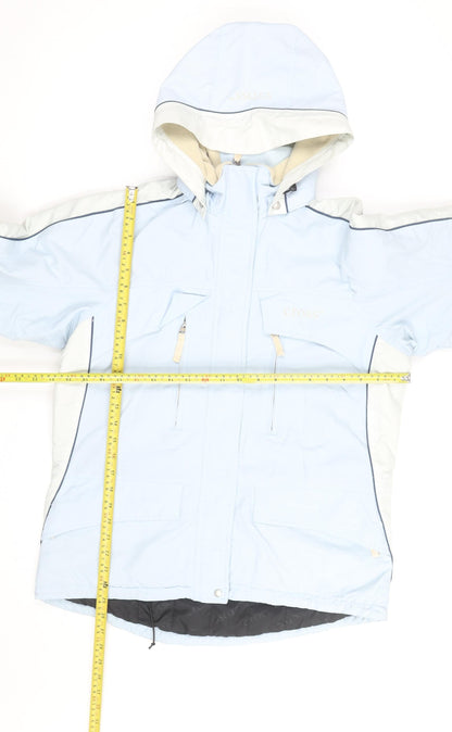 Cross Sportswear Women's Blue Ski Jacket Size 10 Hooded Waterproof