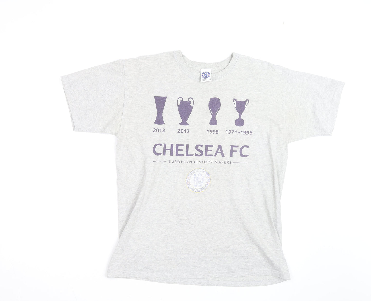 Chelsea FC Men's Grey Cotton Short Sleeve T-Shirt M