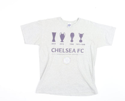 Chelsea FC Men's Grey Cotton Short Sleeve T-Shirt M
