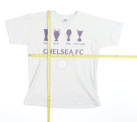 Chelsea FC Men's Grey Cotton Short Sleeve T-Shirt M